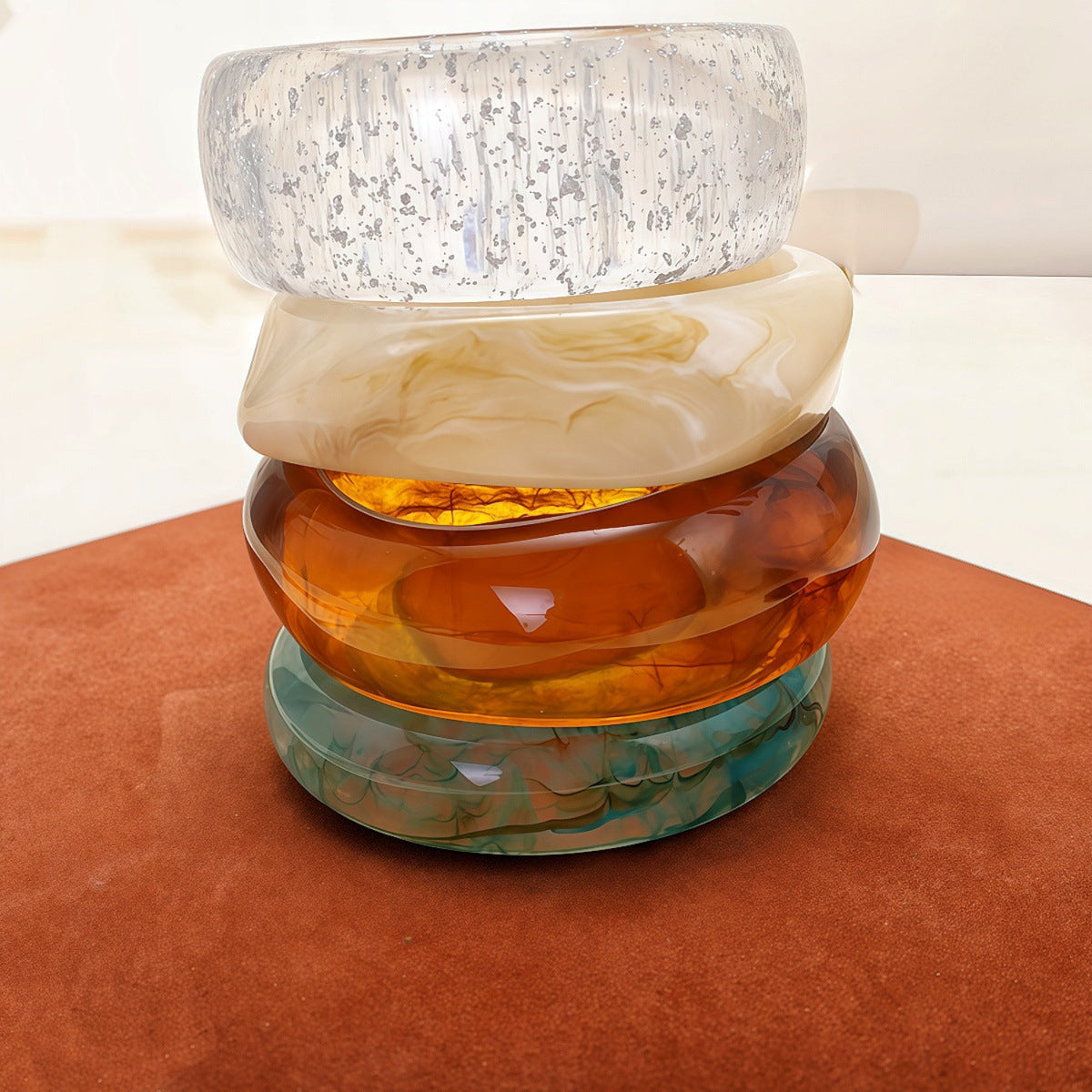 Marbled Statement Bangle Stack  JLTB1267