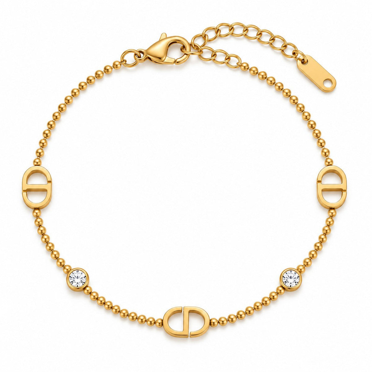 Gold Minimal Circle Link Bracelet JLTB1275