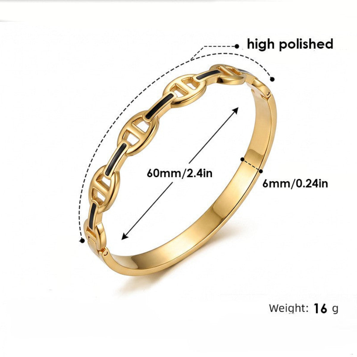 Gold Chunky Link Open Cuff Bracelet JLTB1277