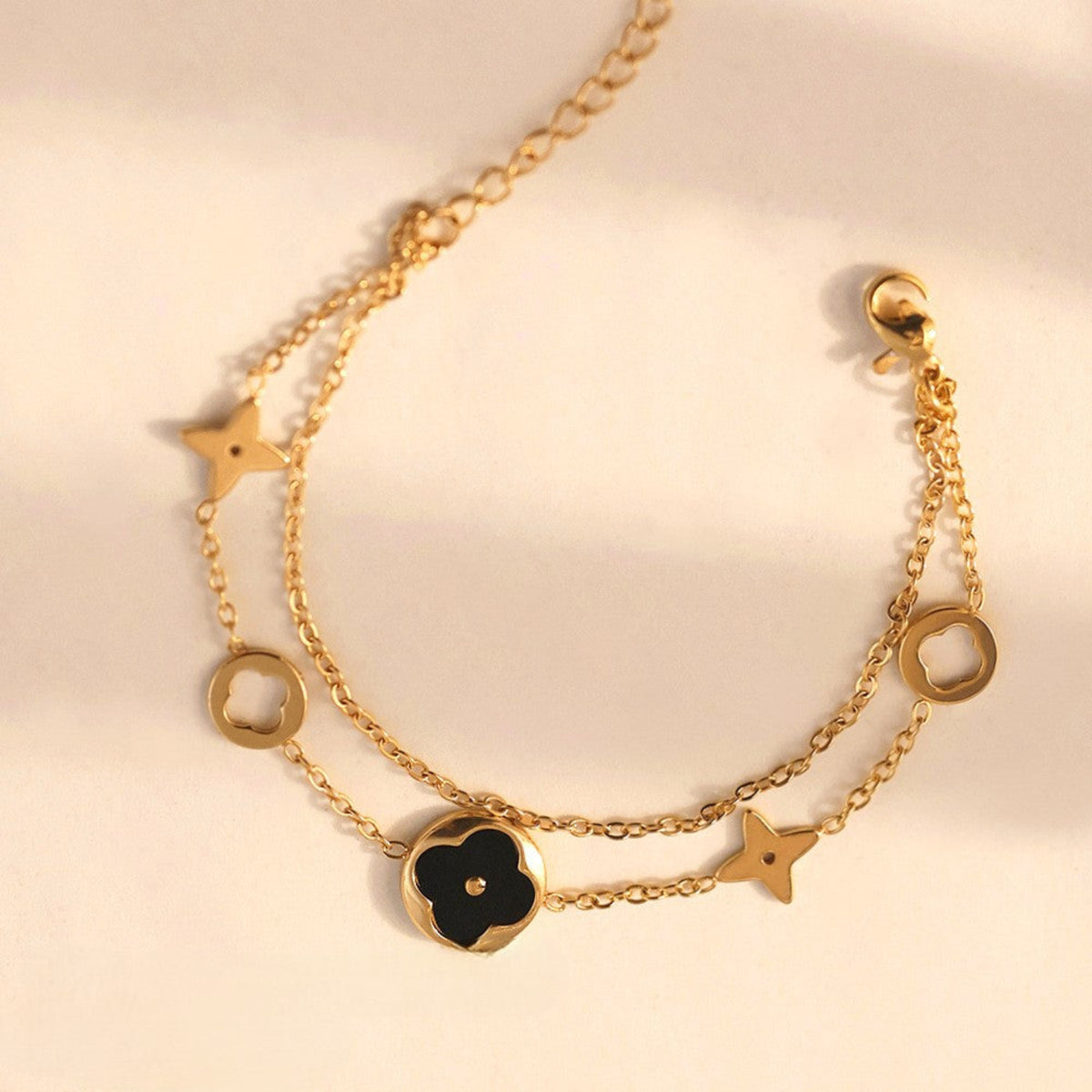 Gold Multi-Charm Circle Bracelet JLTB1278