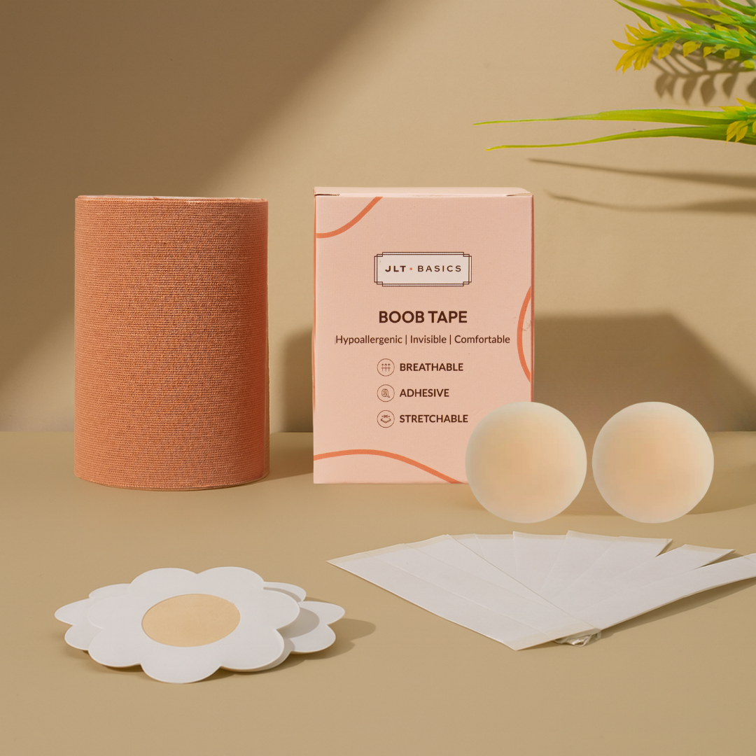 Just Lil Things Boob Tape Complete Styling Kit – With Nipple Covers, Pasties & Fashion Tapes JLTBasicscombo002