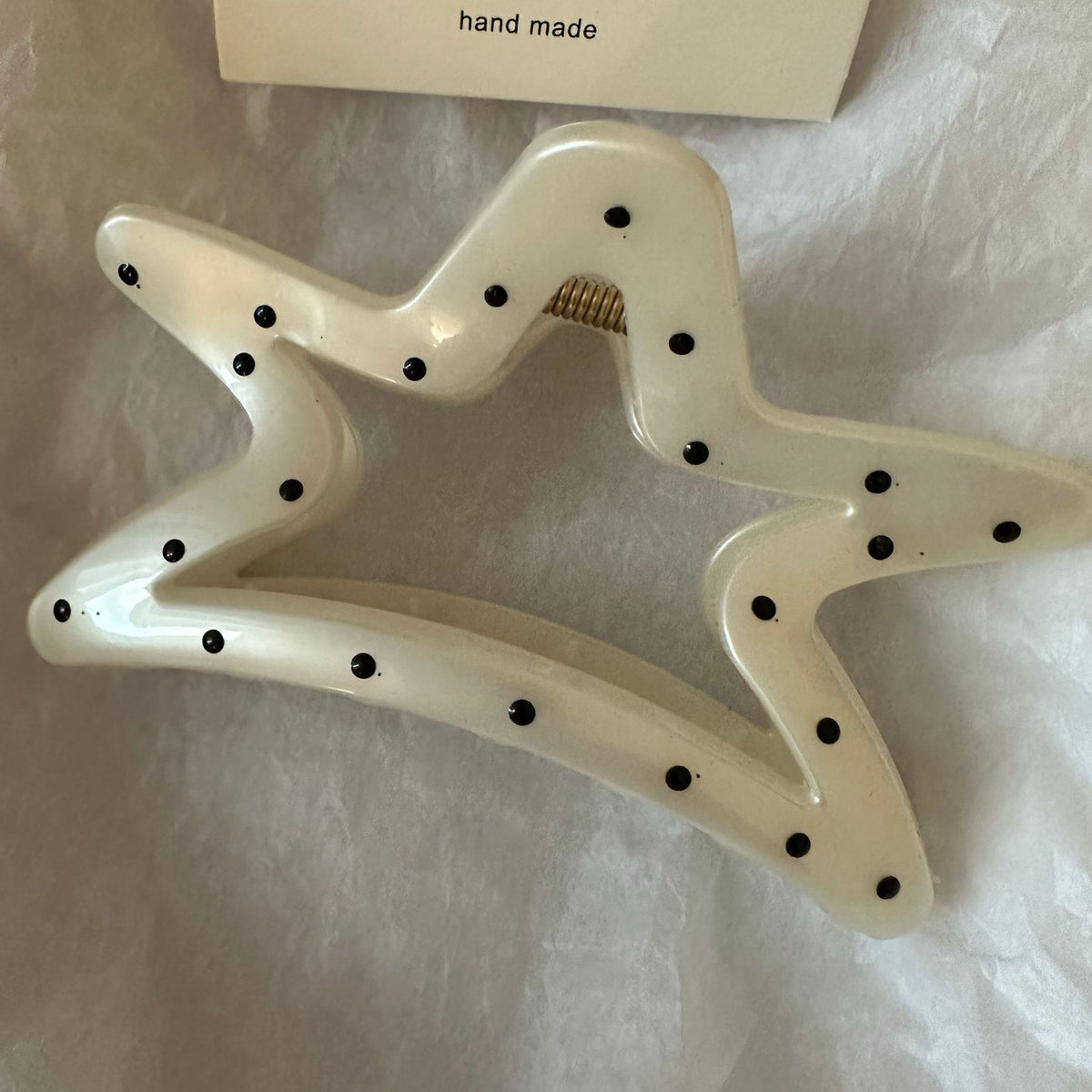 White Star Hair Claw Clip with Stud Details JLTC0178
