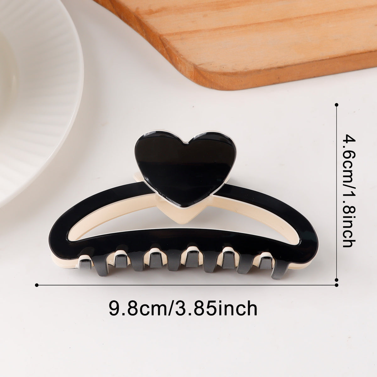 Black Heart Hair Claw Clip JLTC0184