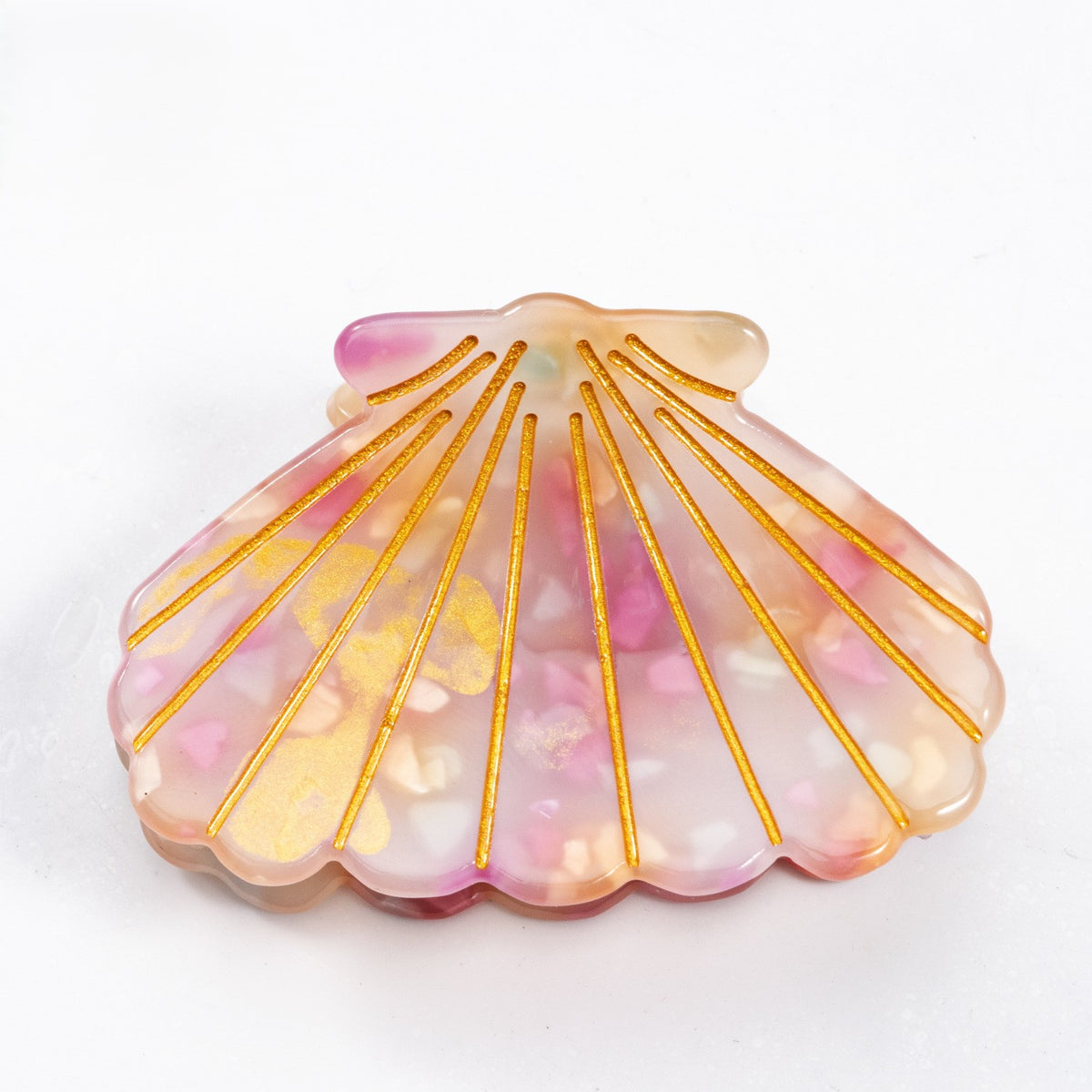 Pastel Shell Hair Claw Clip – Peach & Yellow JLTC0192