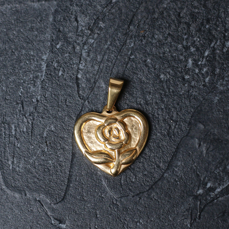 Just Lil Things Artificial Rose In Heart Charms  JLTCH0028