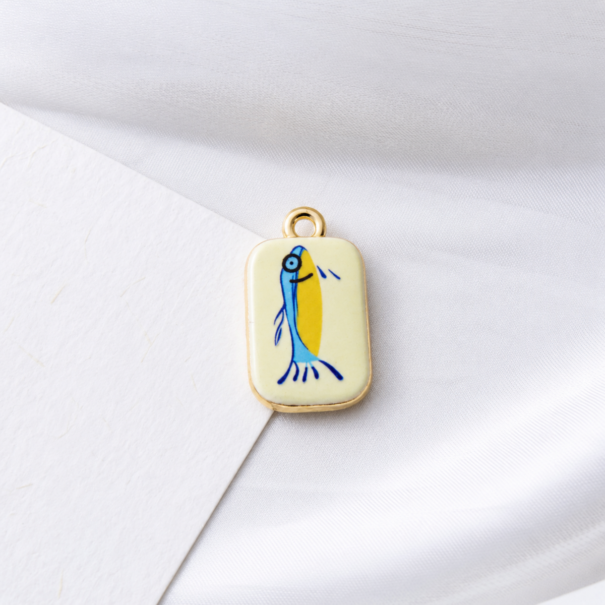 Blue and Yellow Fish Enamel Charm JLTCH0078