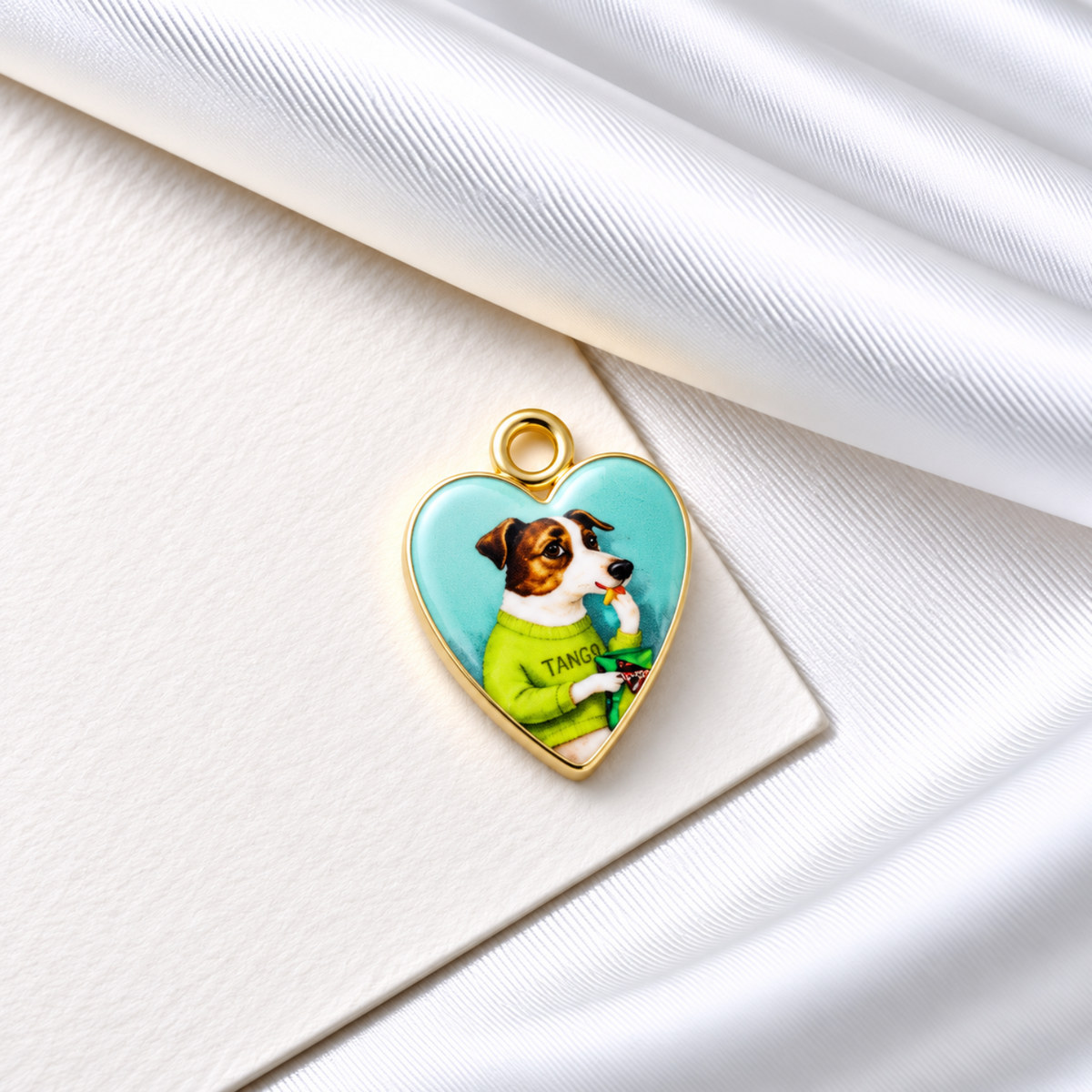 Cute Dog Heart-Shaped Charm Pendant JLTCH0098