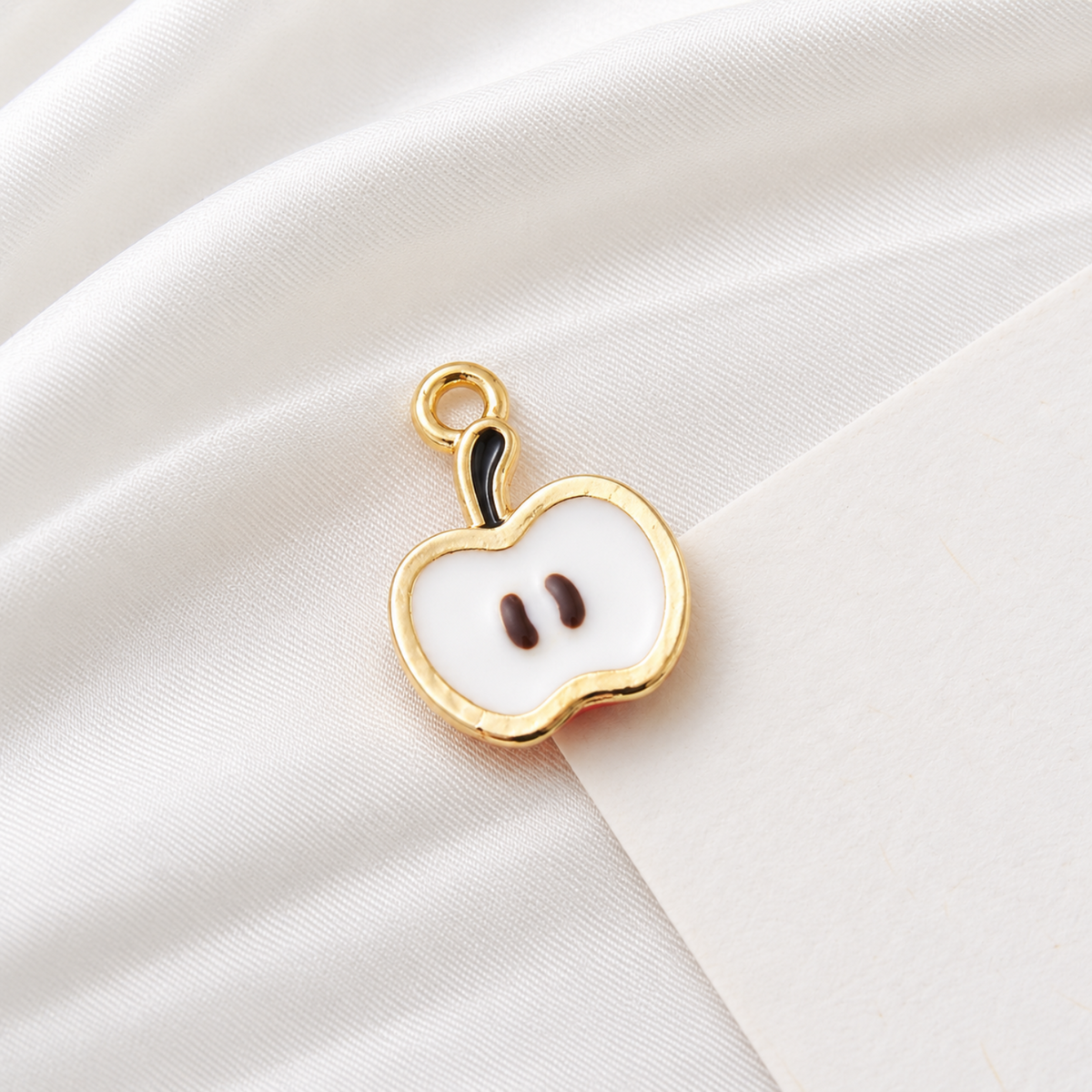 Red and White Apple-Shaped Charm Pendant JLTCH0100