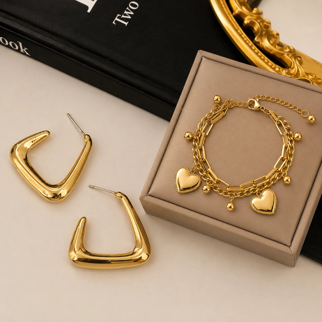 Gold Heart Jewelry Set JLTCOMBO0002