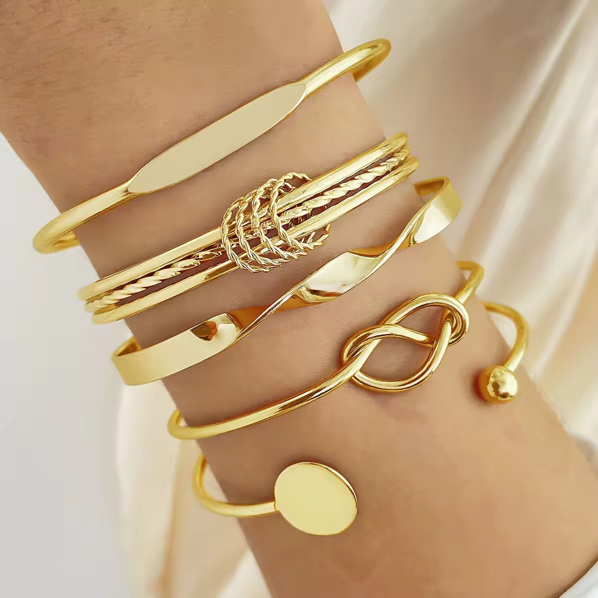 Gold Cuff Bracelet Set JLTCOMBO0003