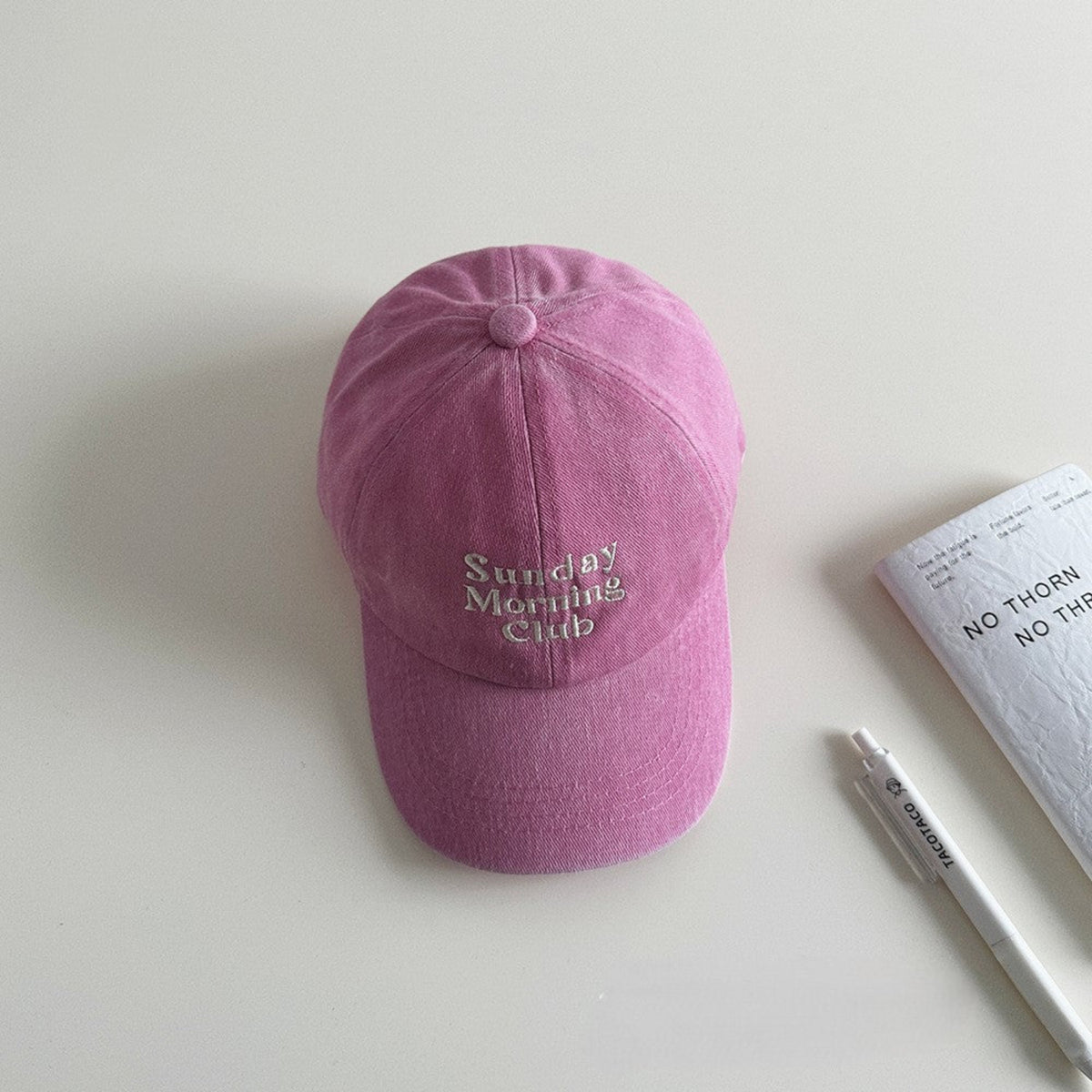 Dusty Rose 'Sunday Morning Club' Embroidery Cap JLTCP0007