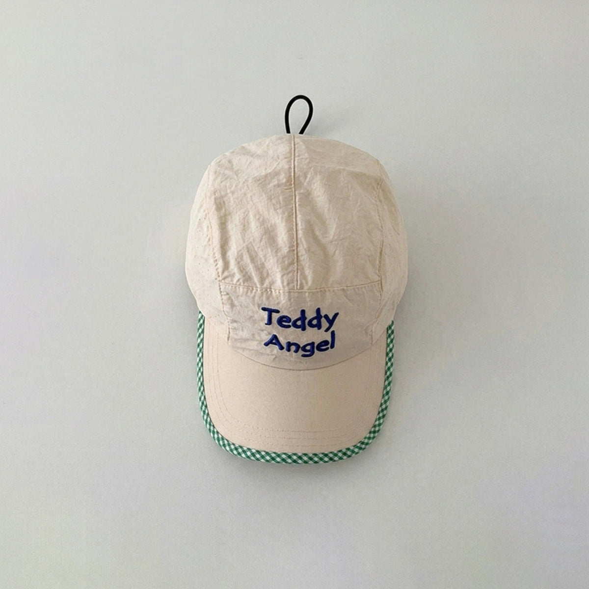 Cream 'Teddy Angel' with Green checky JLTCP0020
