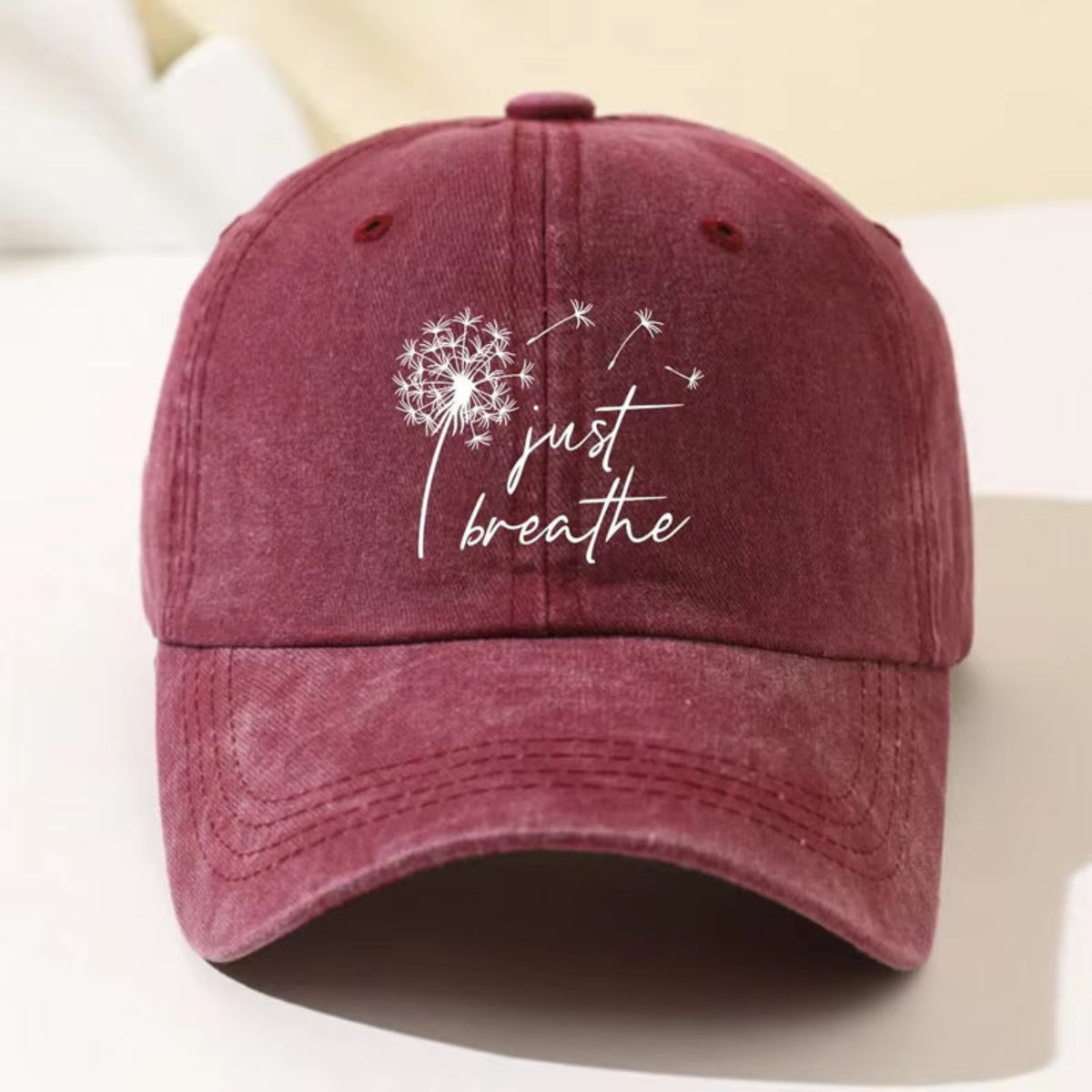 Rose 'Just Breathe' Graphic Embroidery Cap JLTCP0031