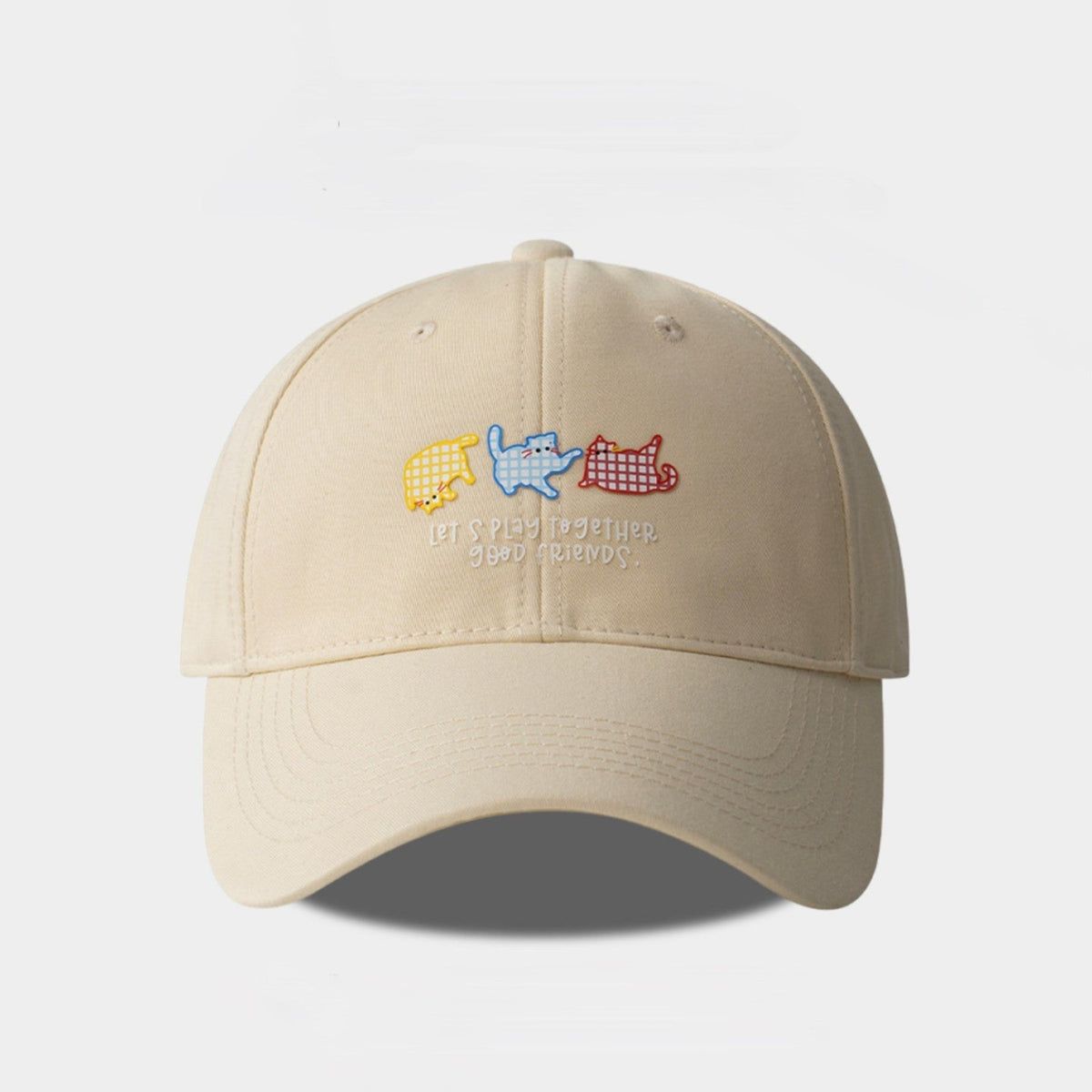 Cream Blue Cartoon Graphic Cap JLTCP0037