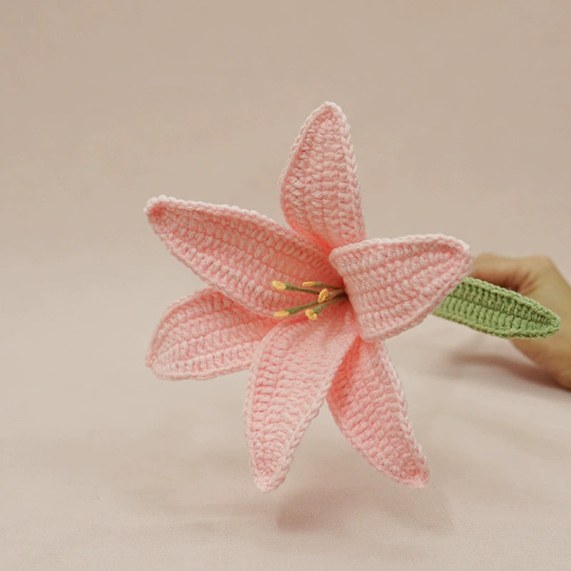 Pink Lily crochet flowers