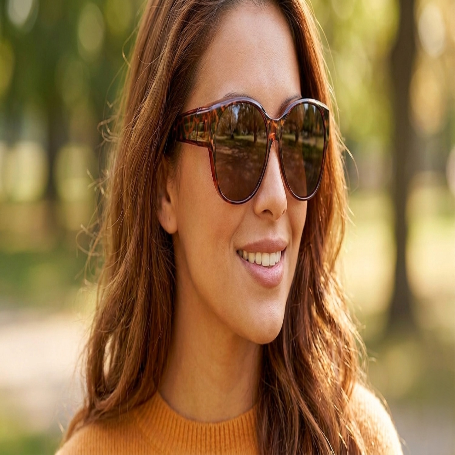 Tortoiseshell Brown Round Sunglasses JLTG0142