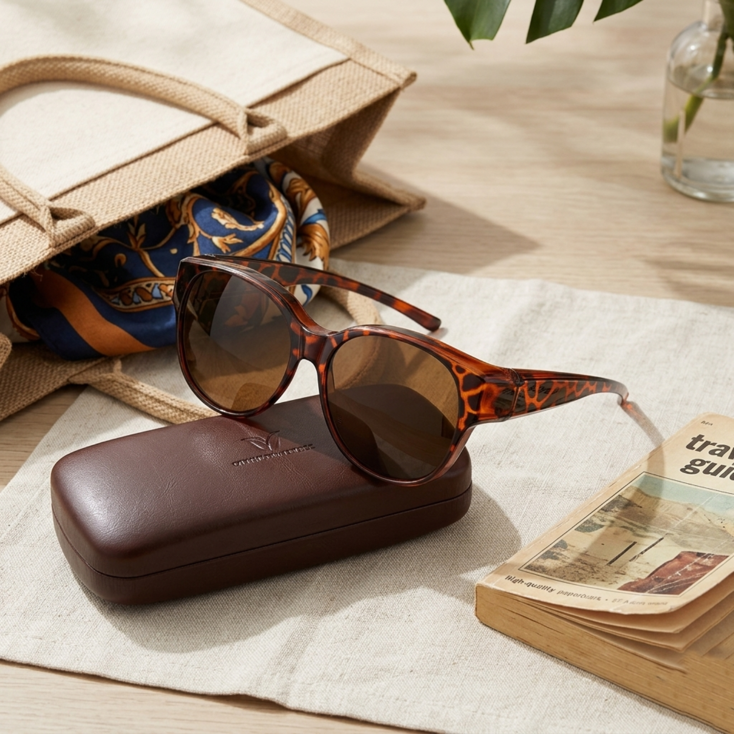 Tortoiseshell Brown Round Sunglasses JLTG0142