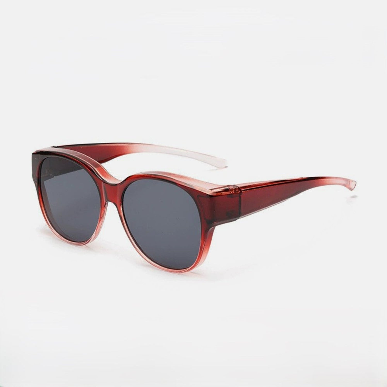 Translucent Red Round Sunglasses JLTG0143
