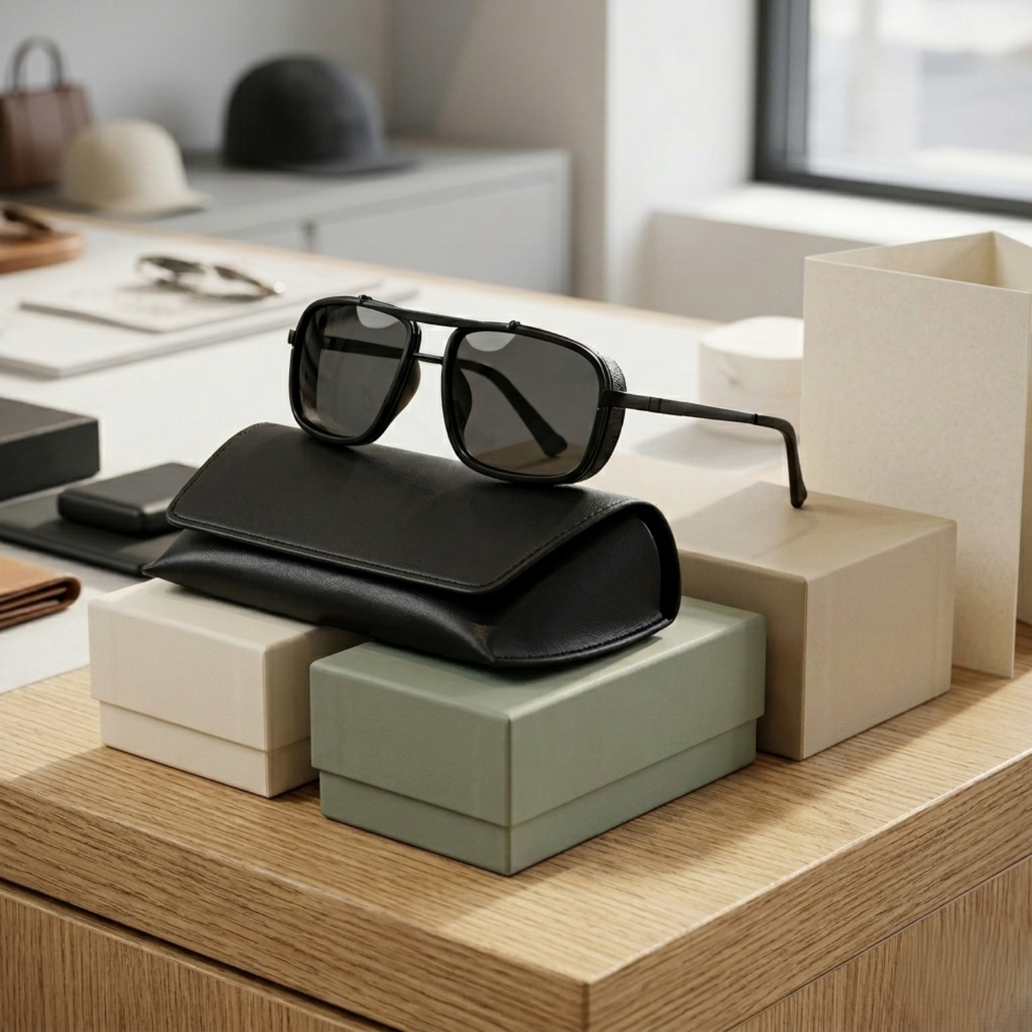 Black Square Shield Sunglasses JLTG0147
