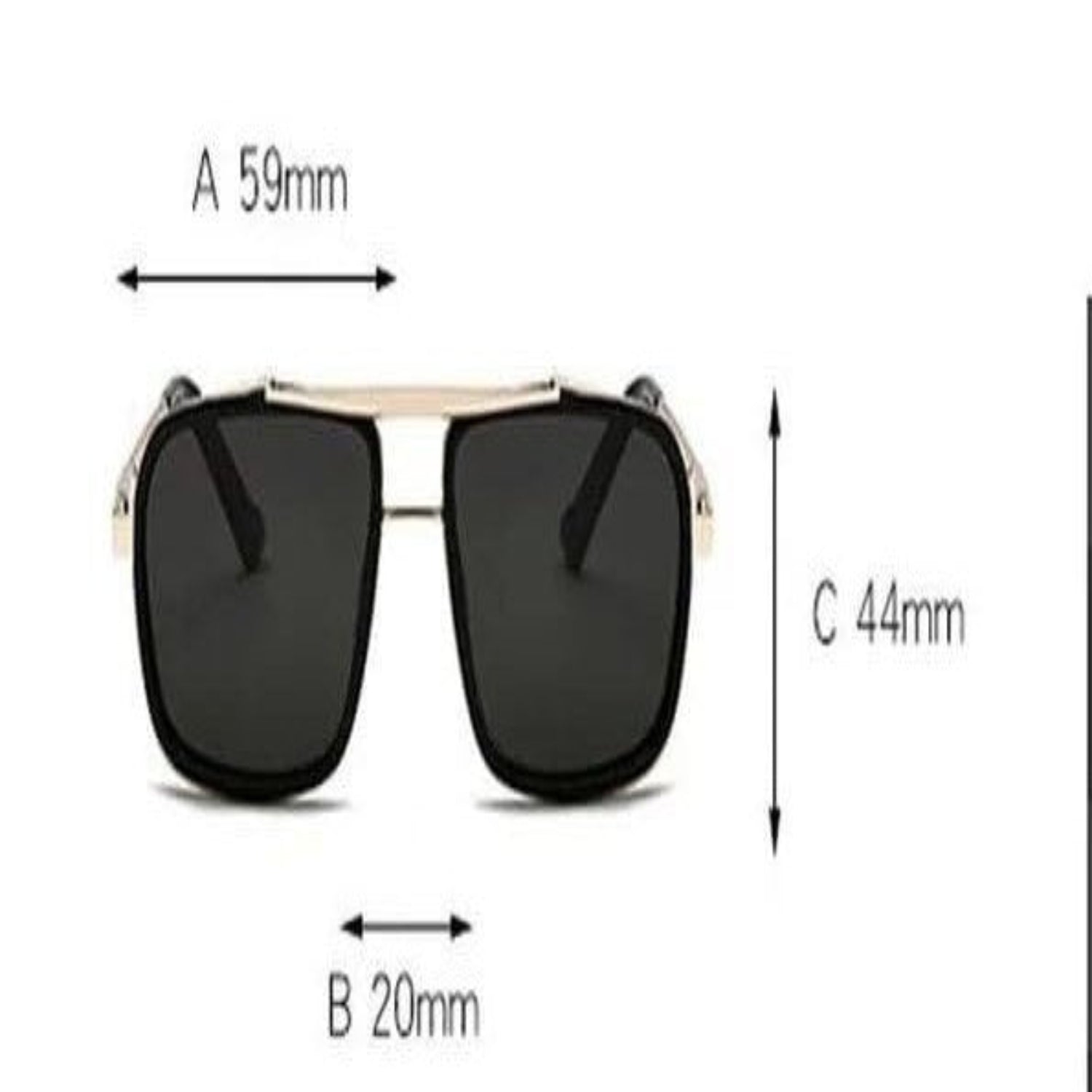 Gold Black Square Shield Sunglasses JLTG0149