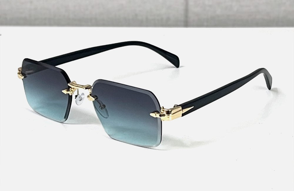 Green Gradient Rimless Square Sunglasses JLTG0153
