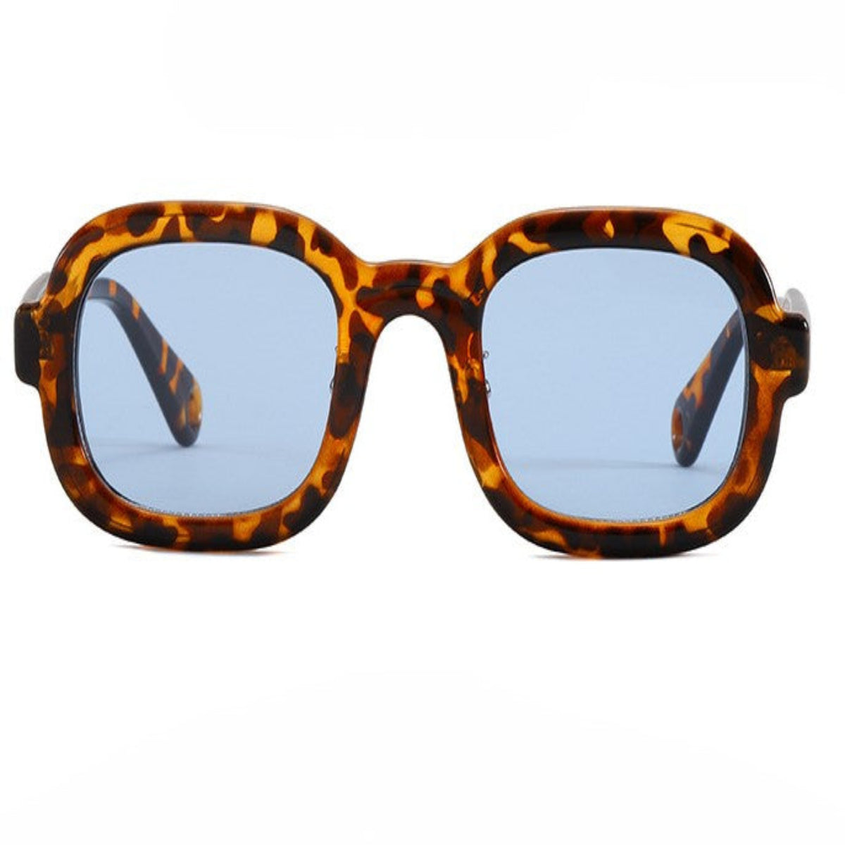 Tortoiseshell Blue Square Sunglasses JLTG0156
