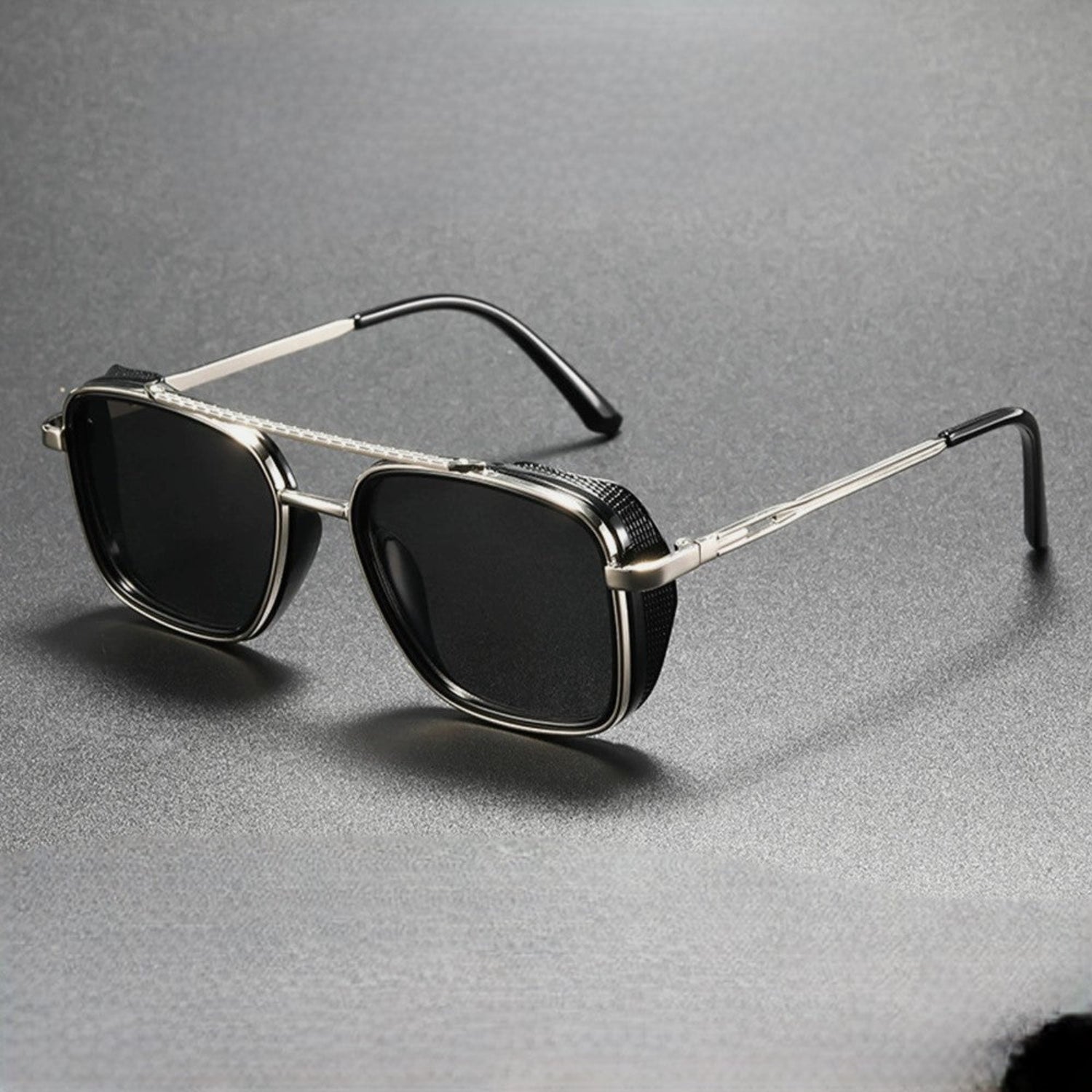 Black Silver Retro Sunglasses JLTG0160