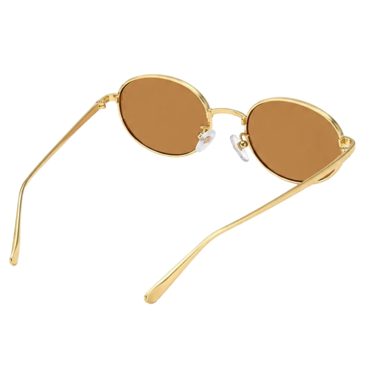 Brown Gold Round Sunglasses JLTG0163