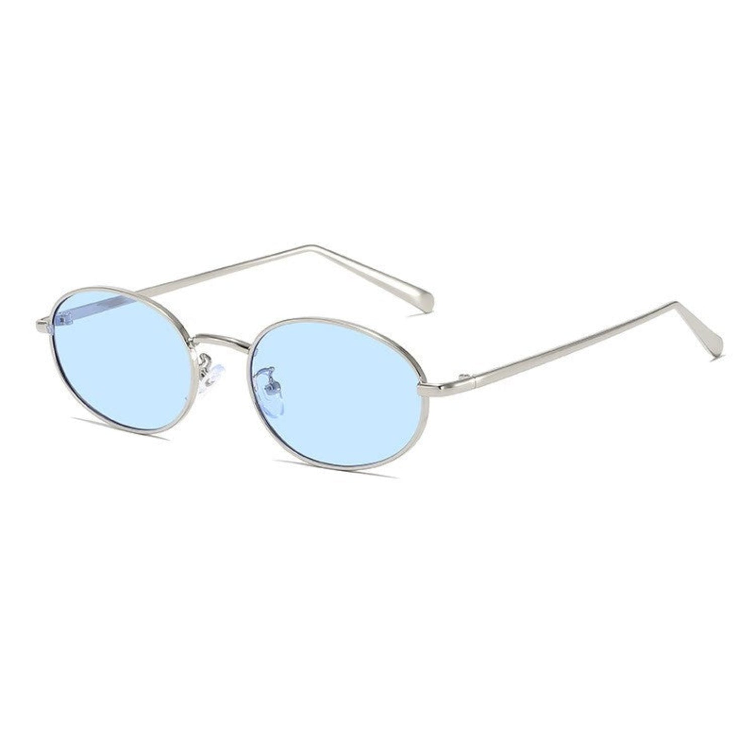 Blue Silver Round Sunglasses JLTG0164