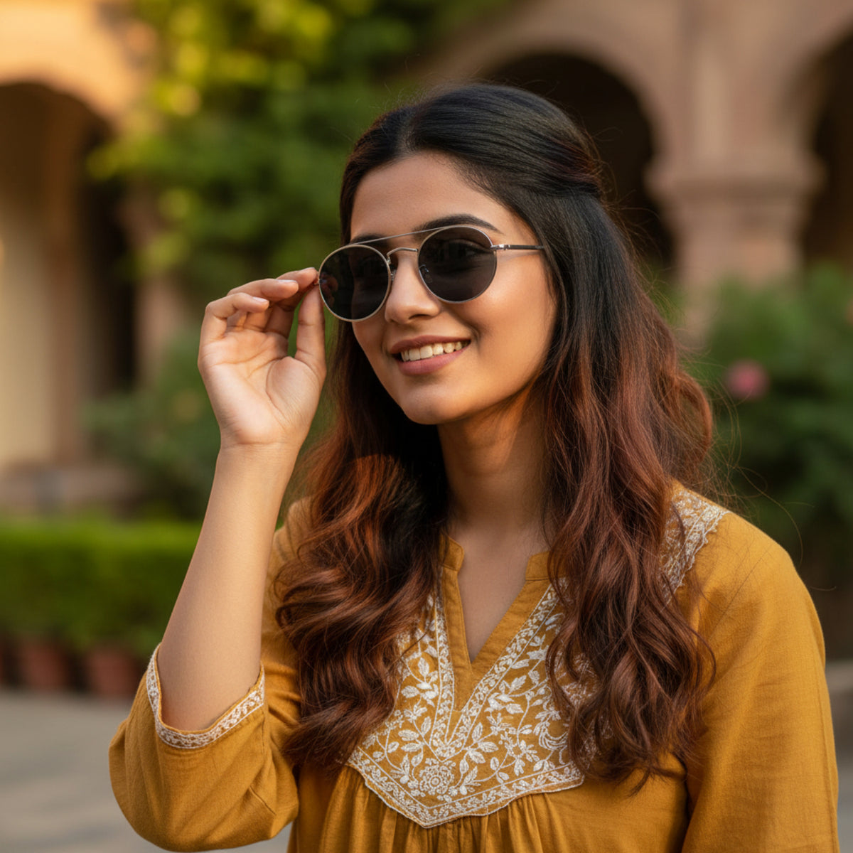 Silver Grey Round  Sunglasses JLTG0166