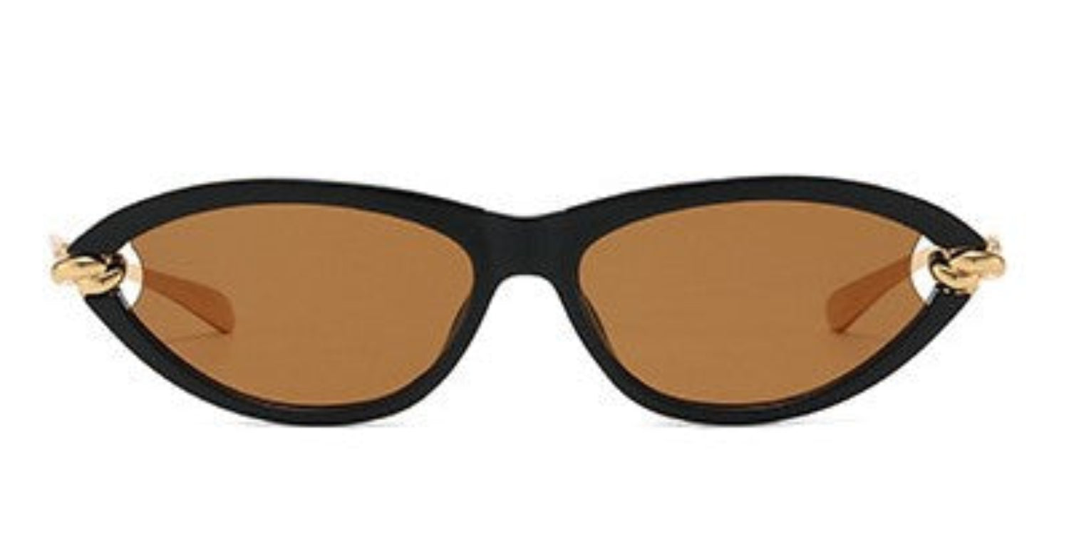 Black Cat-Eye Brown Sunglasses JLTG0167