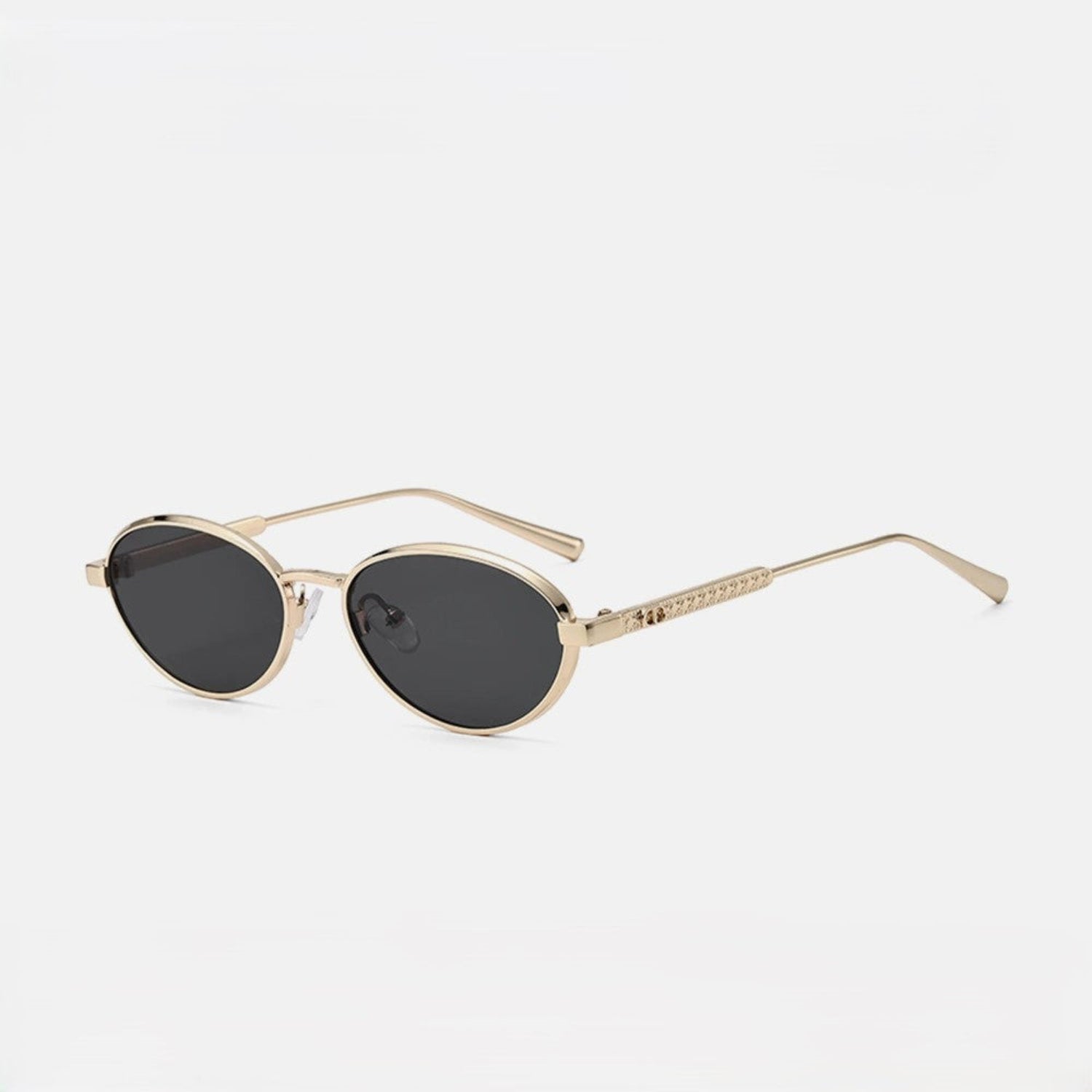 Gold Oval Black Sunglasses JLTG0173