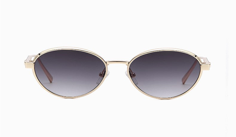 Gold Oval Black Sunglasses JLTG0173