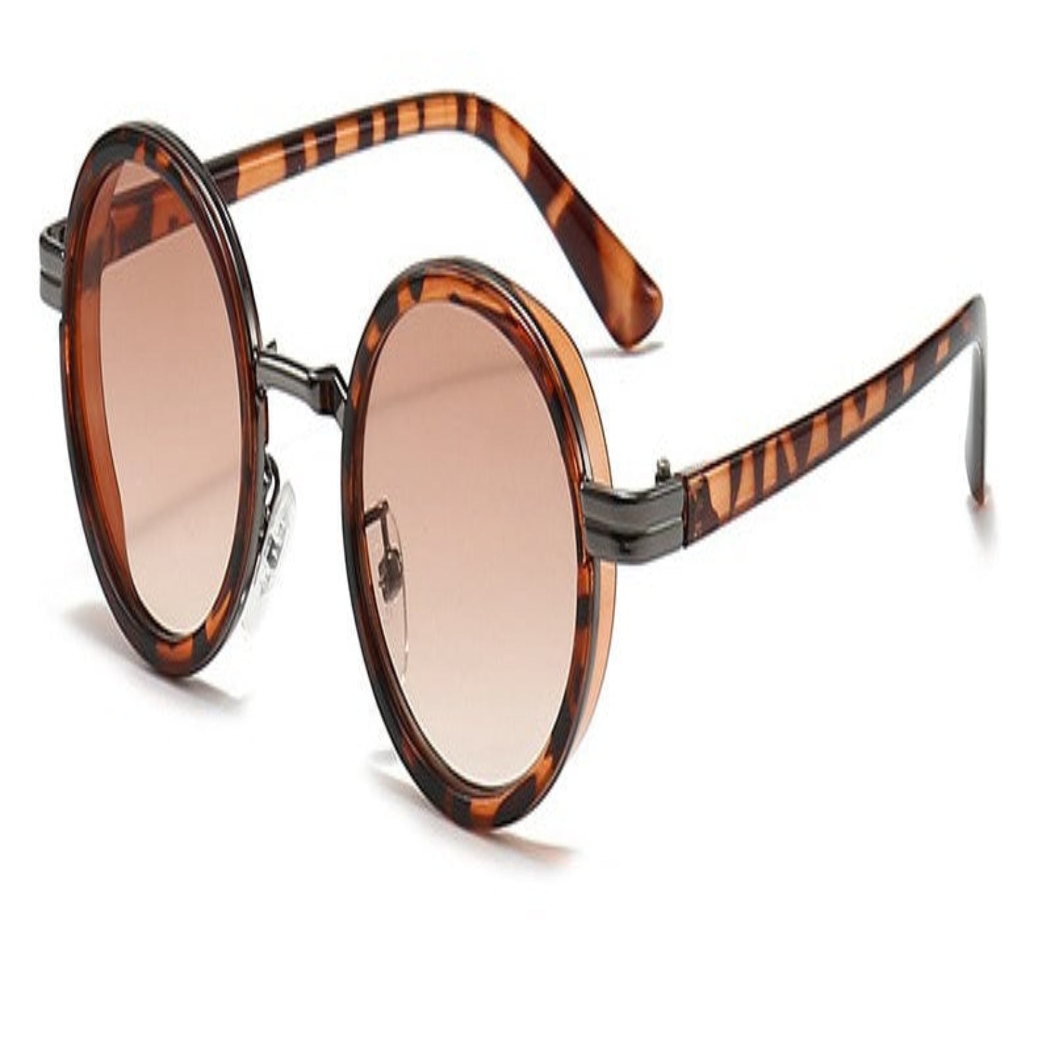 Tortoiseshell Round Brown Sunglasses JLTG0176