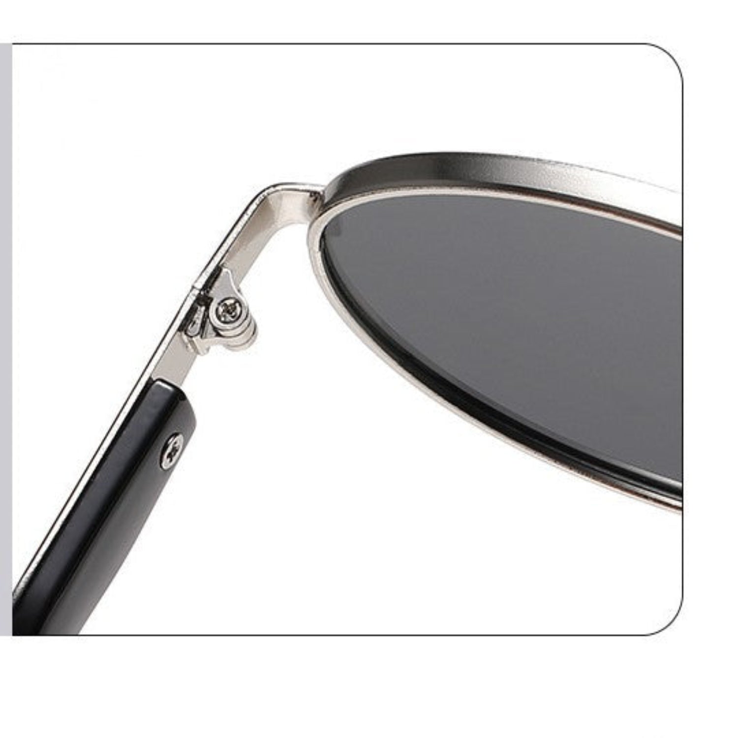 Silver Round Black Sunglasses JLTG0181