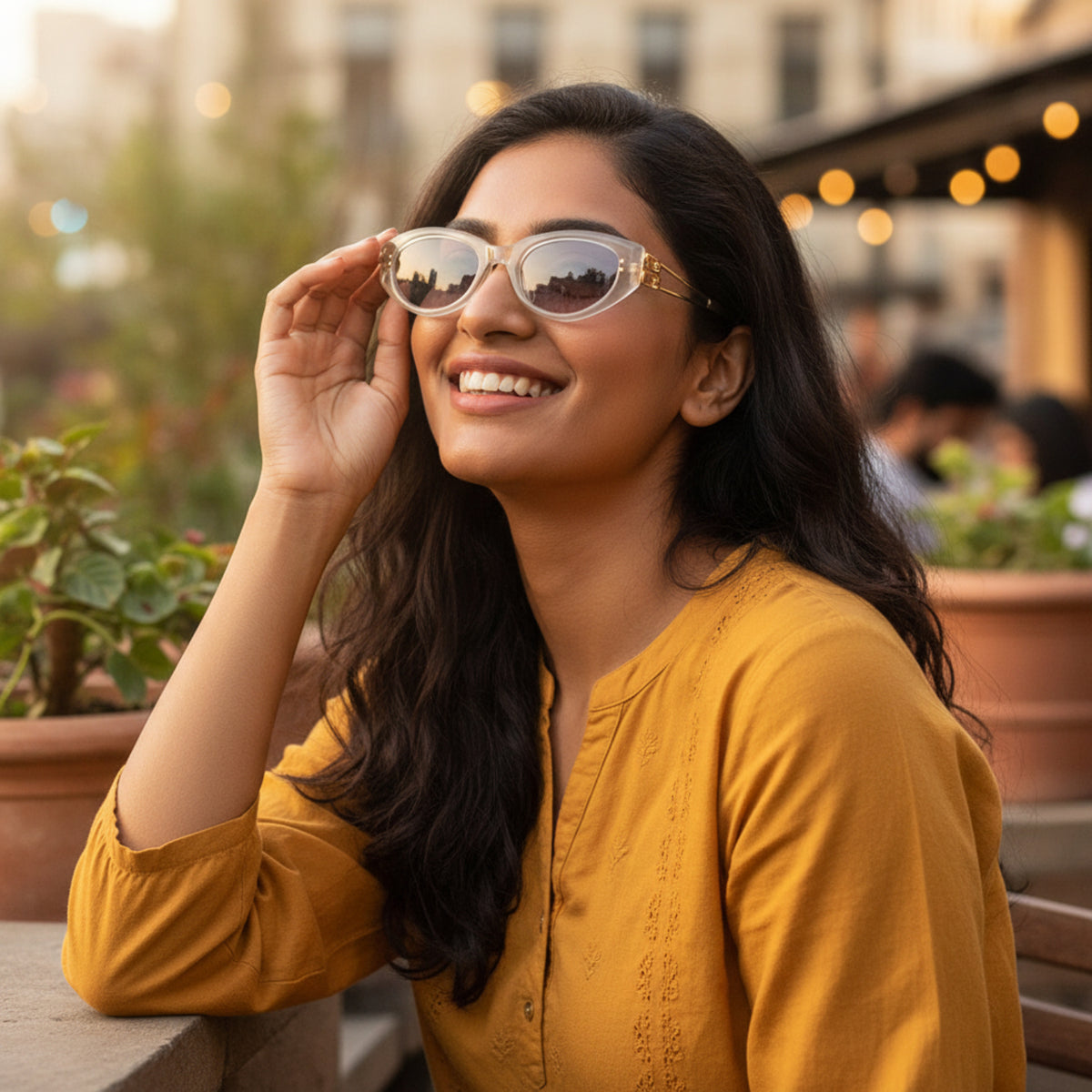 White Cat-Eye Sunglasses JLTG0185