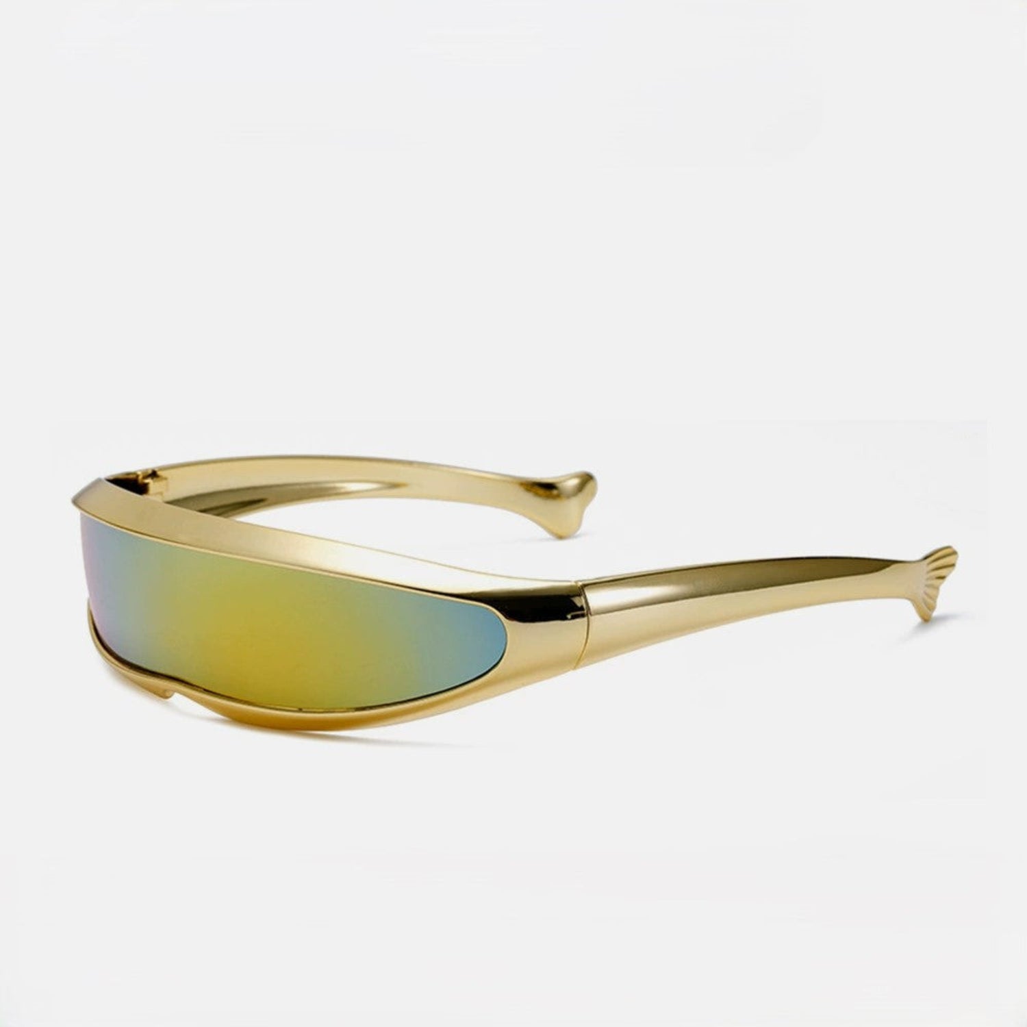 Gold Wraparound Mirror Sunglasses JLTG0188