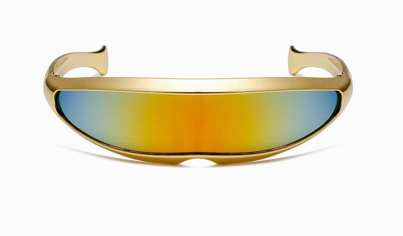 Gold Wraparound Mirror Sunglasses JLTG0188