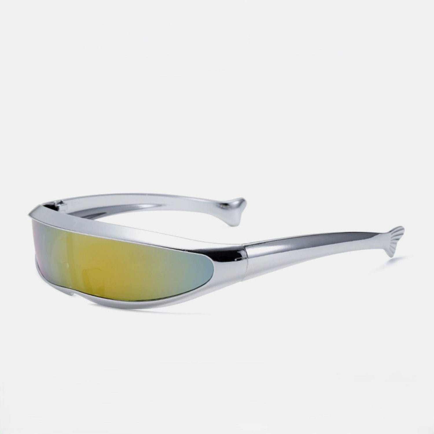 Silver Wraparound Mirror Sunglasses JLTG0189