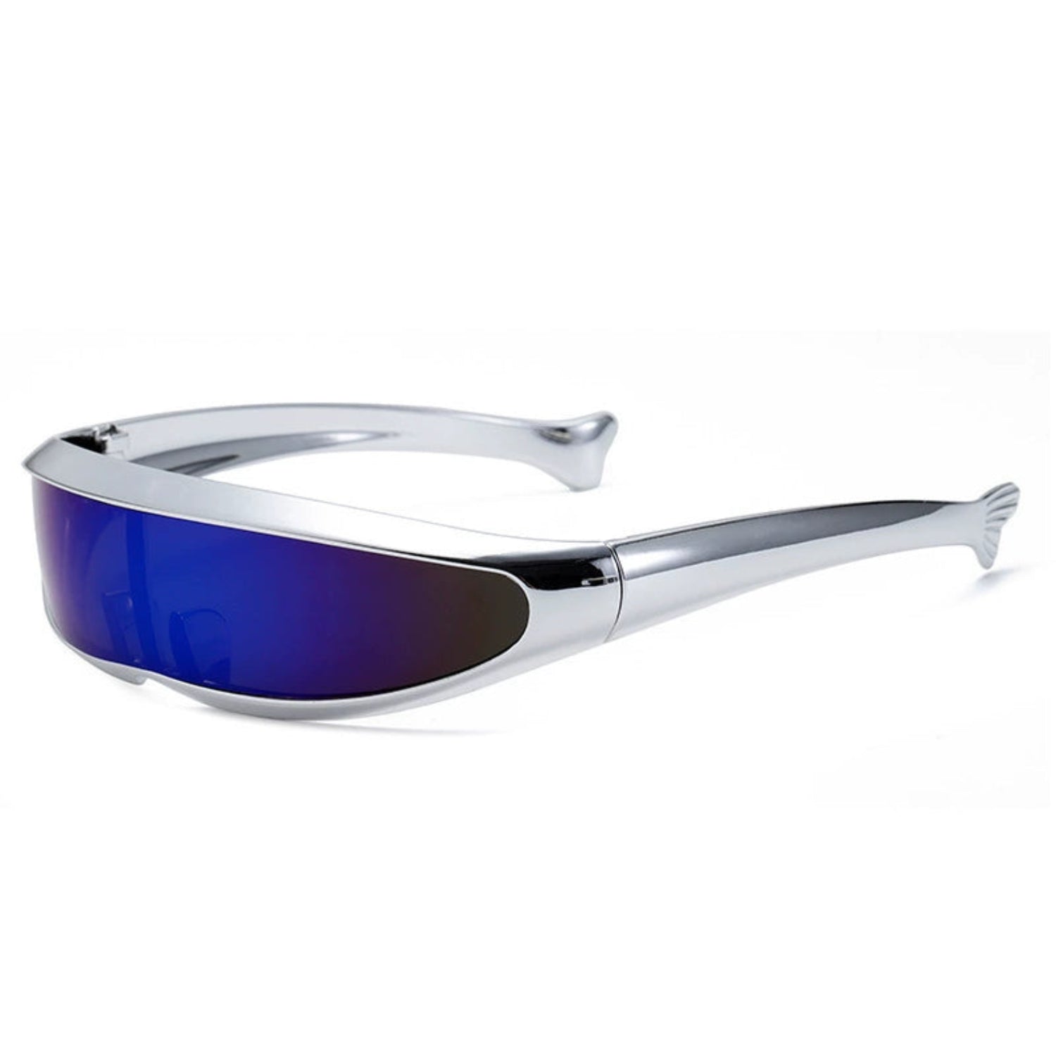 Silver Wraparound Mirror Sunglasses JLTG0193