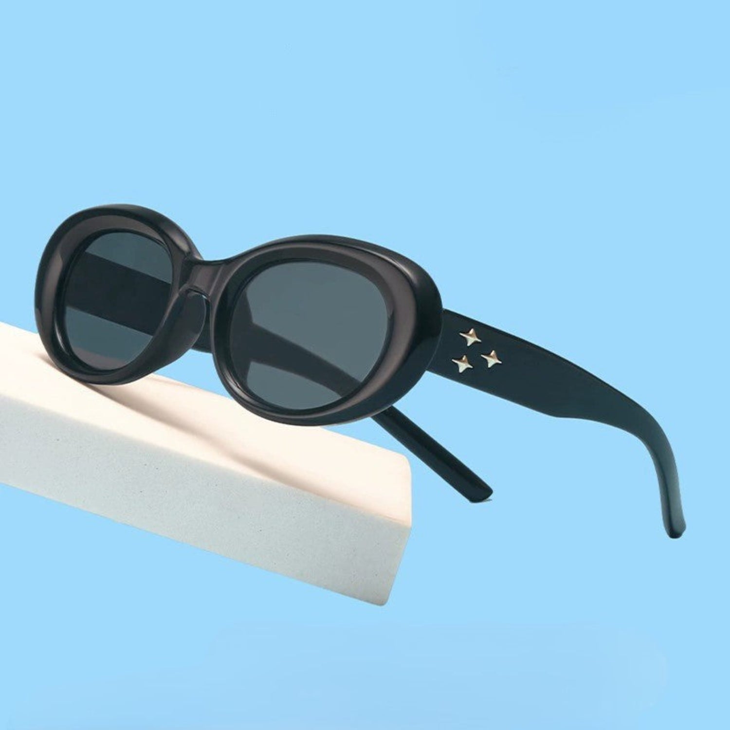 Black Oval Lens Sunglasses JLTG0194