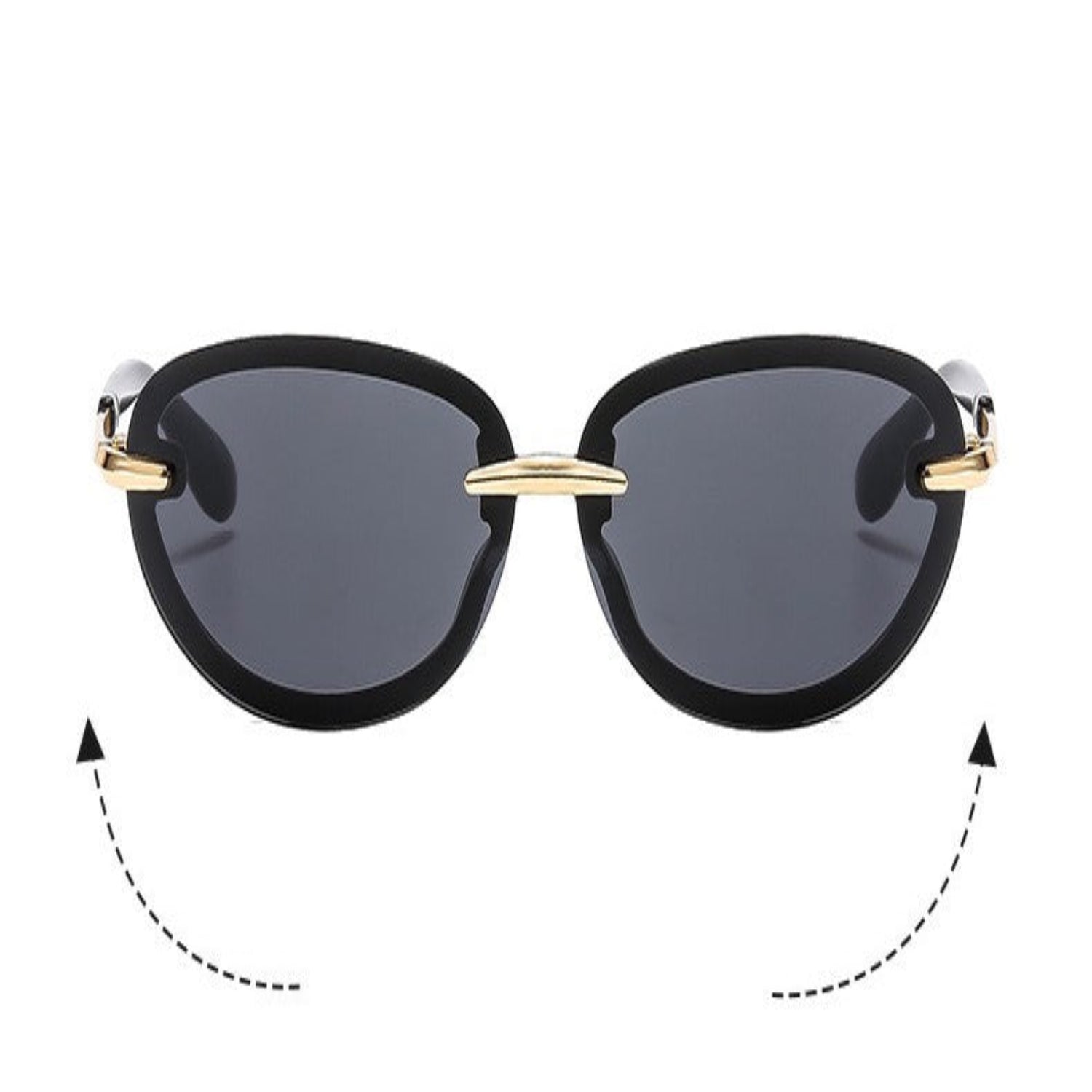 Black Oval Lens Sunglasses JLTG0207