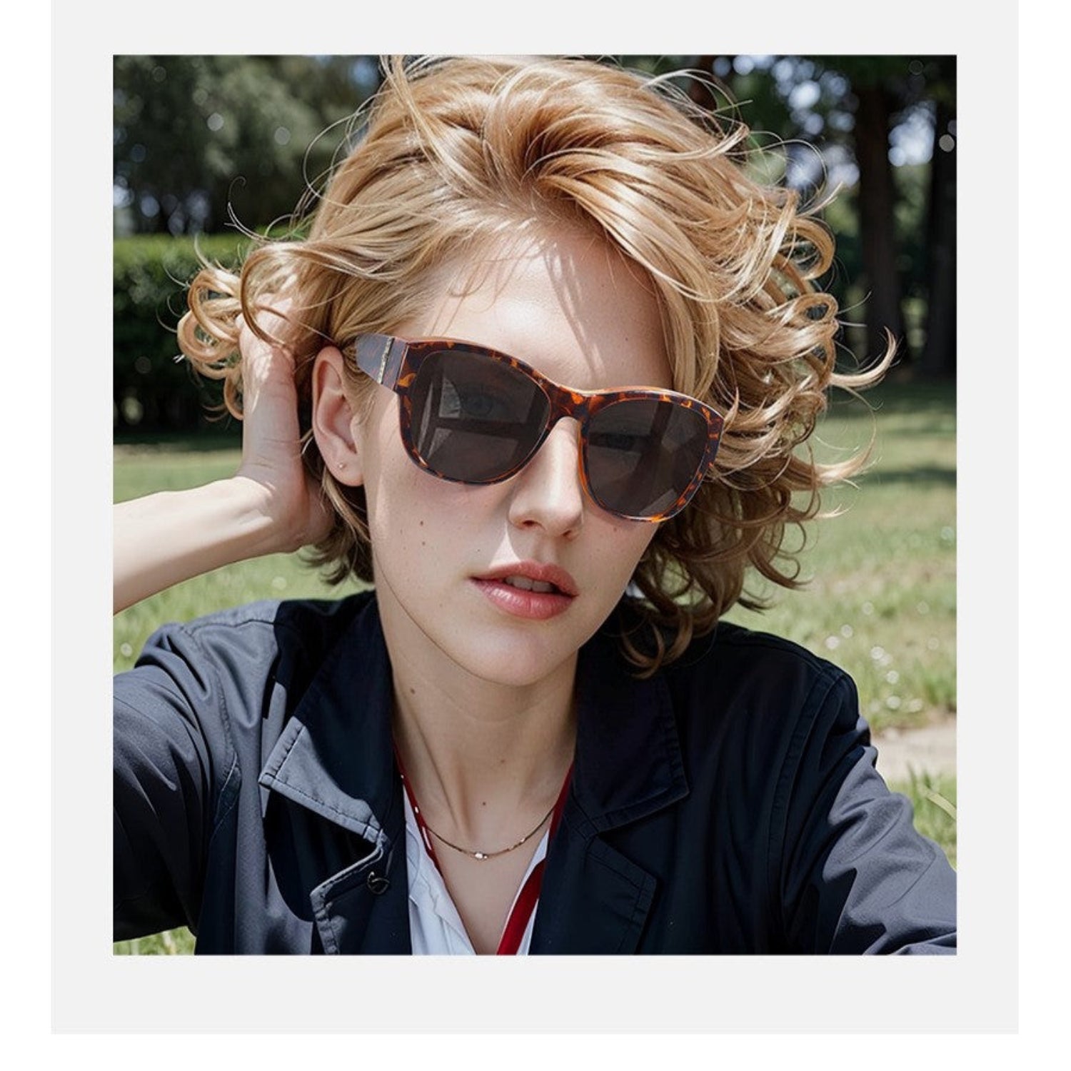 Tortoiseshell  Gradient Oversized Square Sunglasses JLTG0212