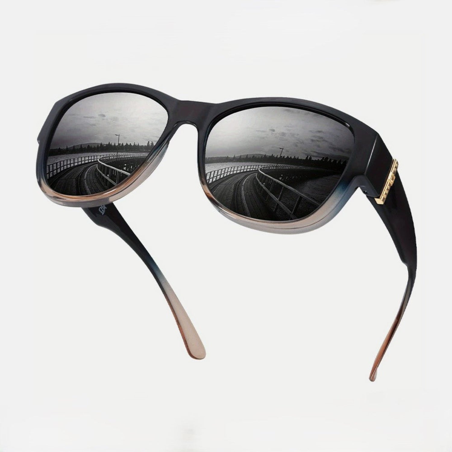 Black Gradient Oversized Square Sunglasses JLTG0213