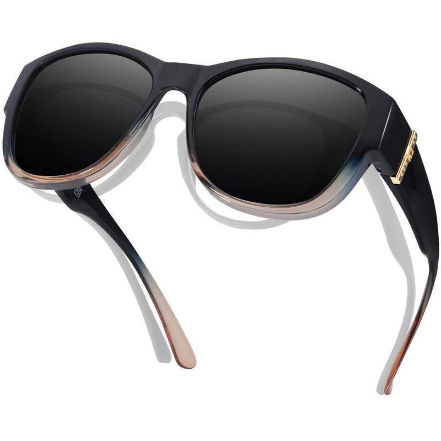 Black Gradient Oversized Square Sunglasses JLTG0213