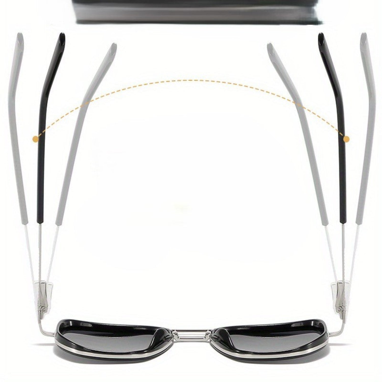 Black & Silver Tinted Retro Square Metal Sunglasses JLTG0216