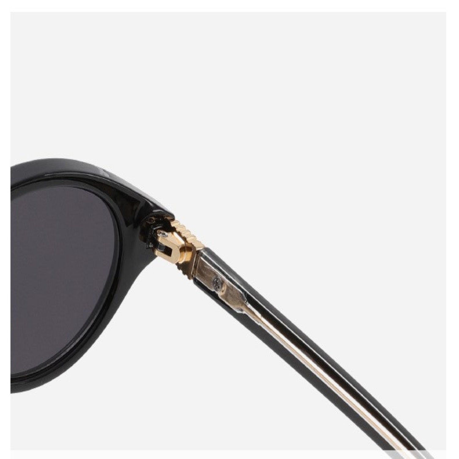 Black and Gold Oval Dual-Tone Sunglasses JLTG0221