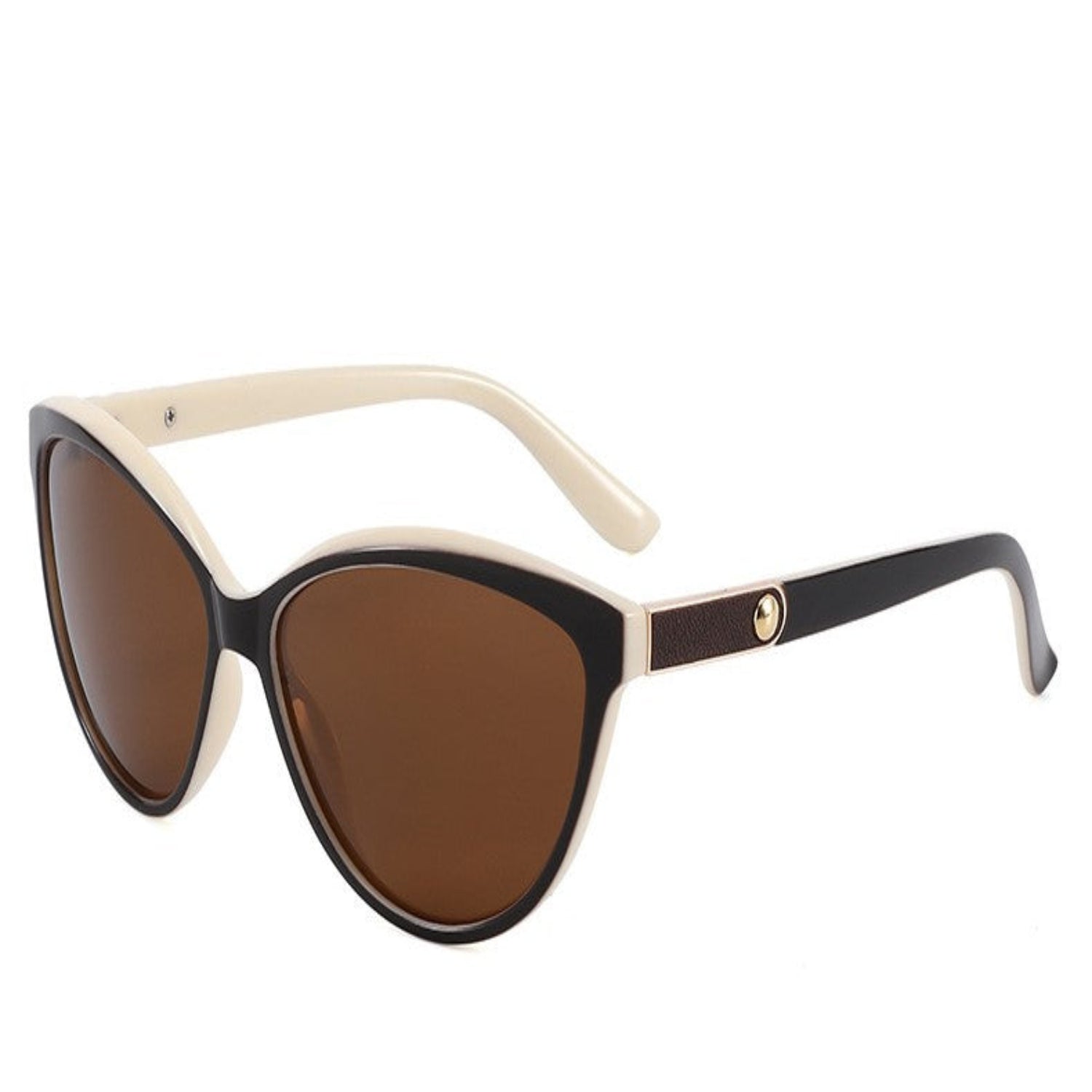 White Cat-Eye Sunglasses With Pouch & Cloth JLTG0223
