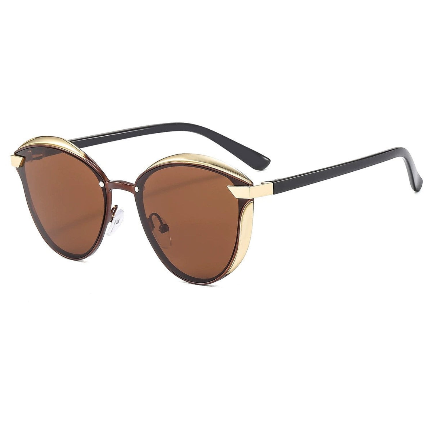 Brown Round Gold Sunglasses JLTG0234