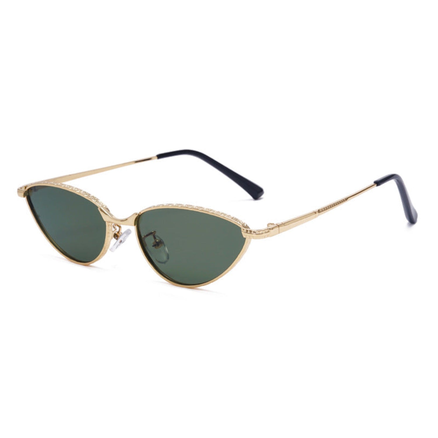 Sleek Green Cat Eye Sunglasses JLTG0239